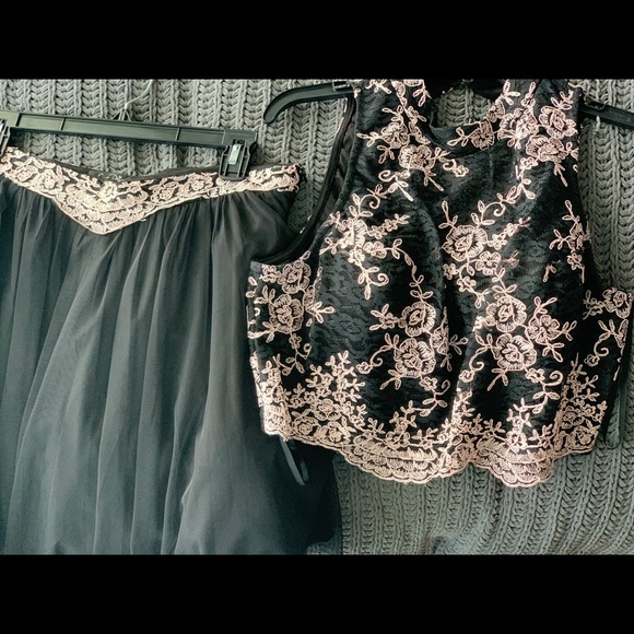 Formal Embroidered Two Piece Dress - Picture 2 of 2